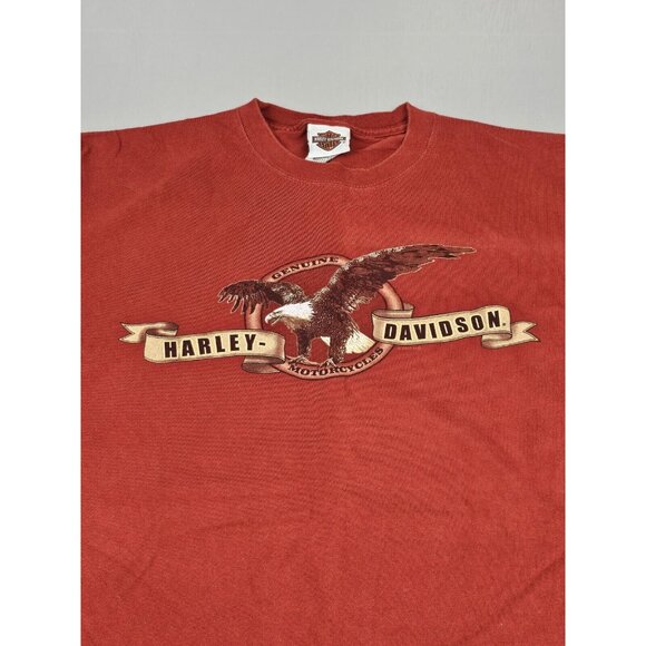 Harley Davidson Mens T-Shirt Lrg. Y2k RawHide Olathe KS. Burgundy. - Picture 3 of 8